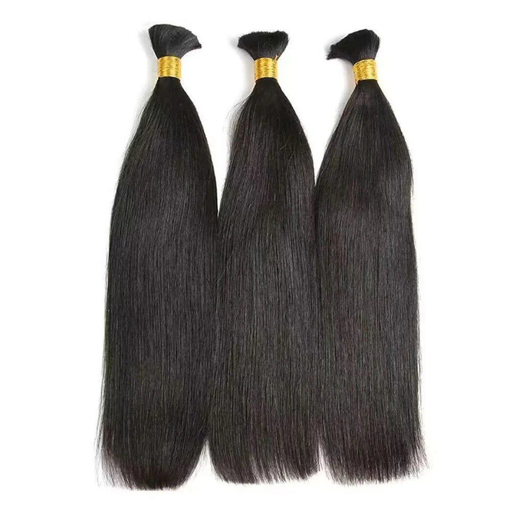 Silk Straight Bulk Hair Extensions for Boho Knotless Braiding - GLOSSYFINDS